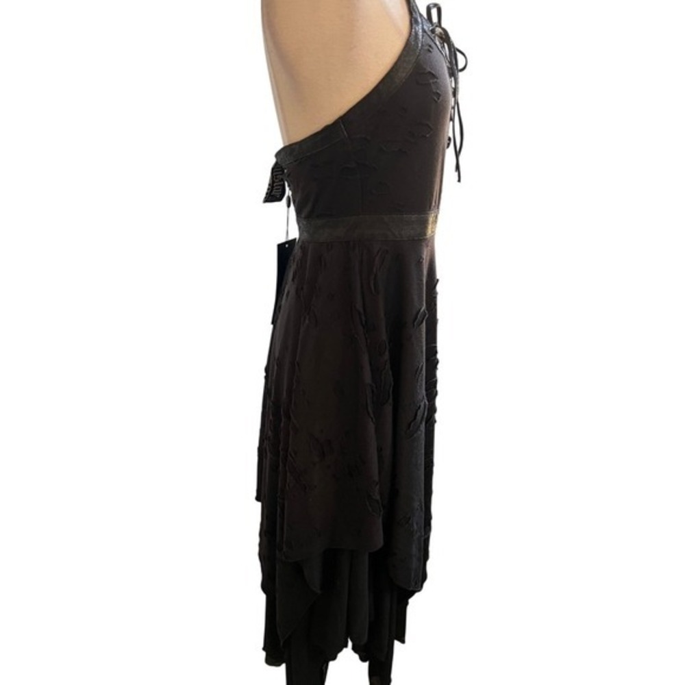 Killstar Badlands midi dress distressed mesh laceup Large - Picture 8 of 9